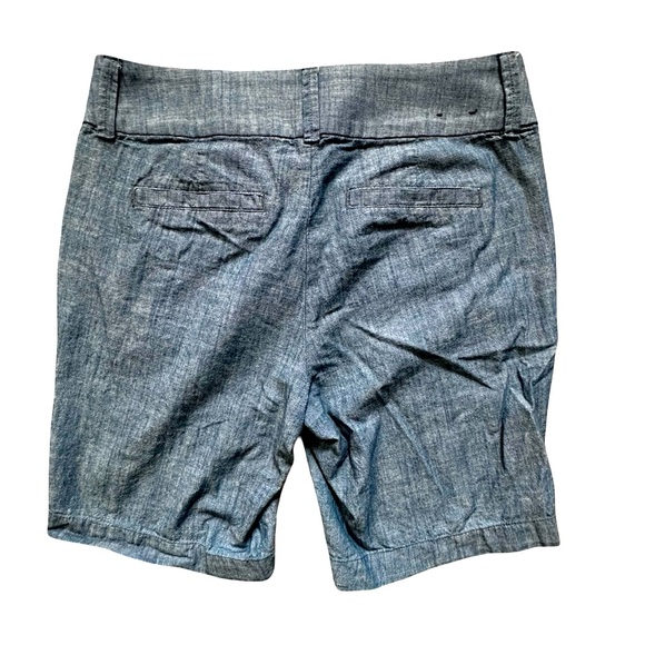 J. Crew Chambray Bermuda Shorts Flat Front Blue Women Size 0. - Picture 10 of 16